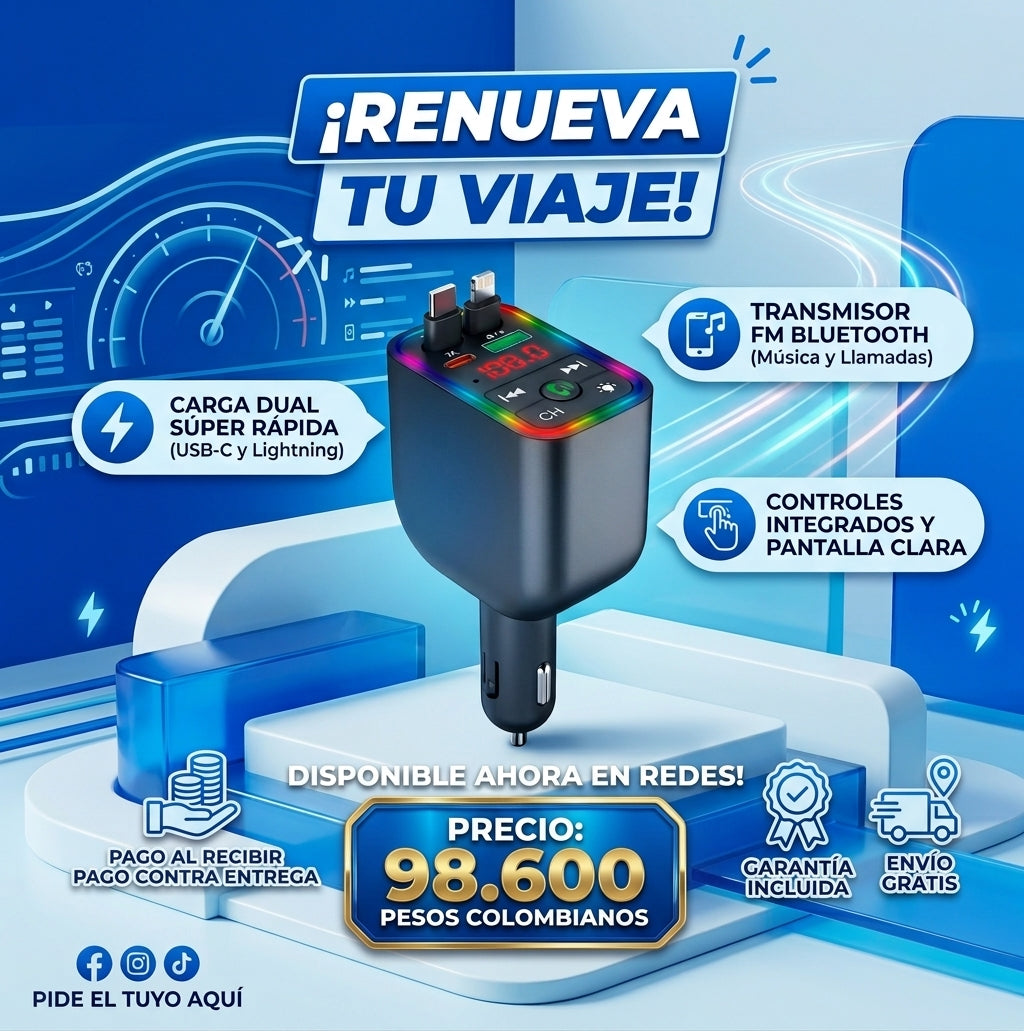 Cargador con Bluetooth para carro