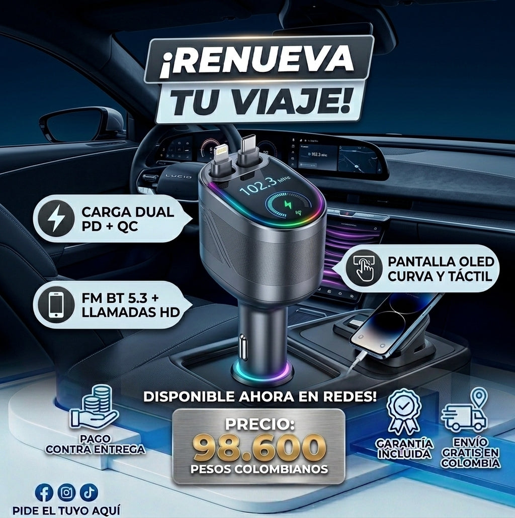 Cargador con Bluetooth para carro
