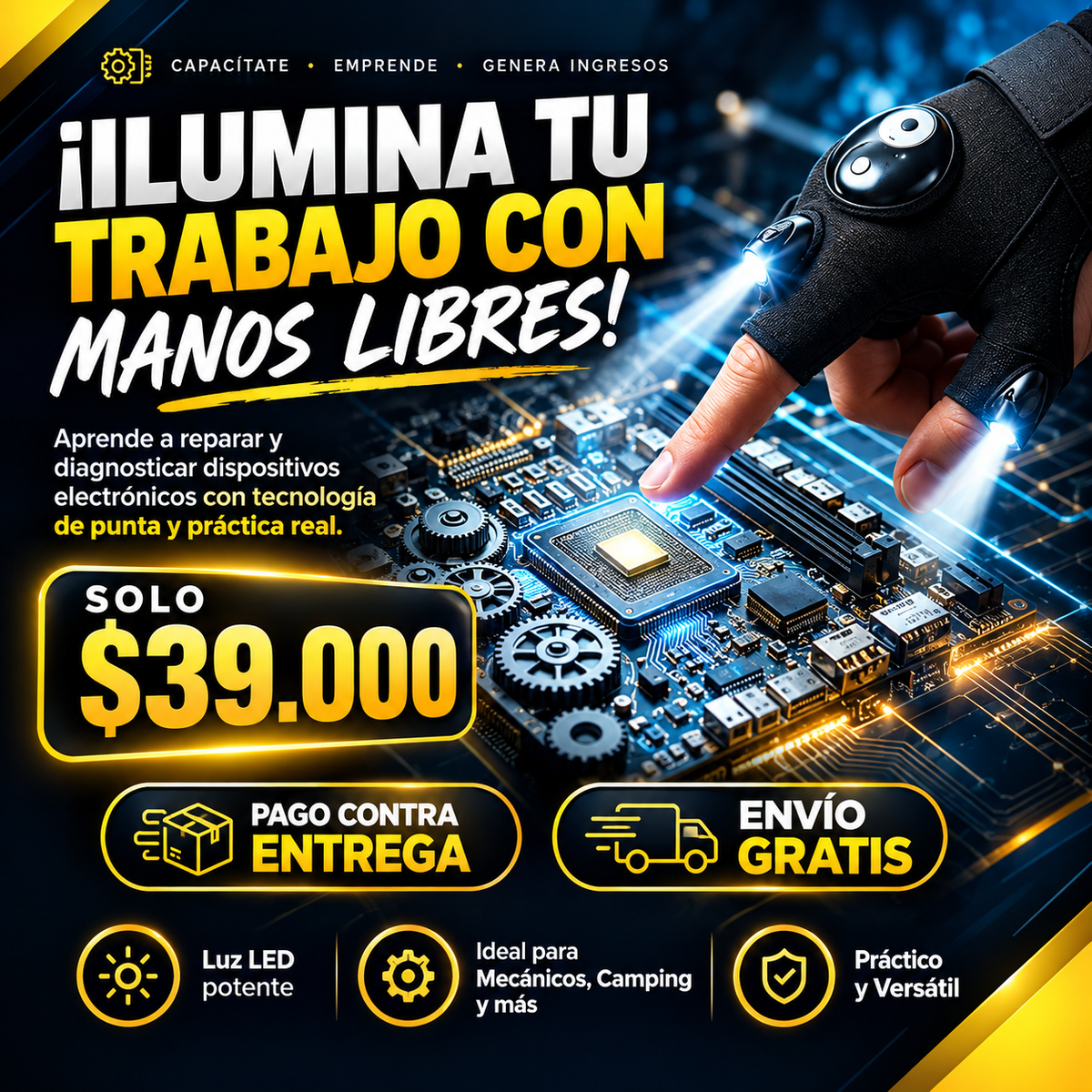 Guantes Tácticos con Linterna LED: Tu Tercera Mano en la Oscuridad